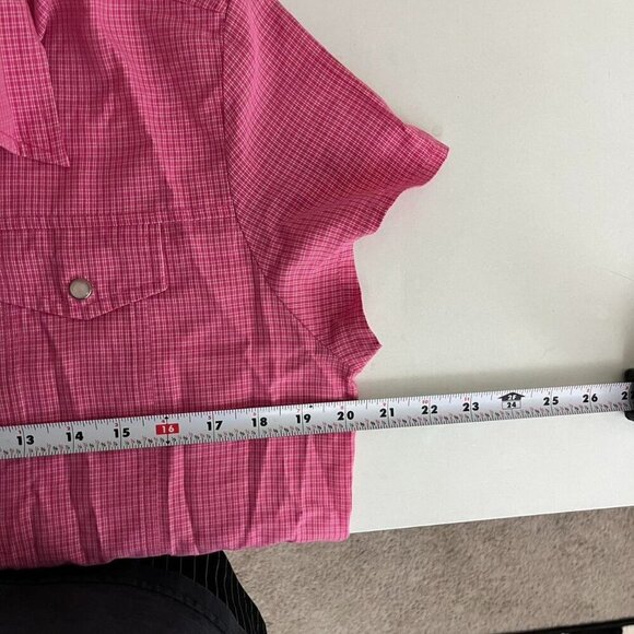 pink gingham vintage 90s button up shirt - Picture 5 of 7